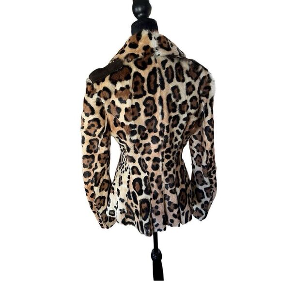 Blumarine 2012 Collection Fur Cheetah Print Chic Peplum Jacket Women’s S Italy - Picture 6 of 16